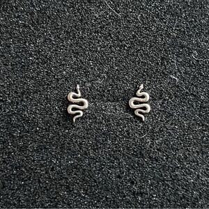 925 Sterling Silver Snake Stud Earrings